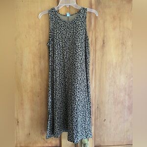 Animal print sleeveless swing dress